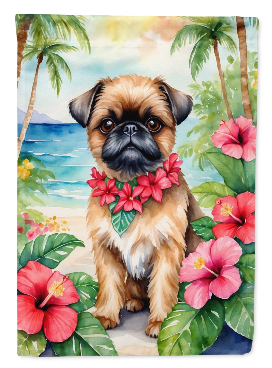 15.5 x 11.25 in. Brussels Griffon Luau Garden Flag