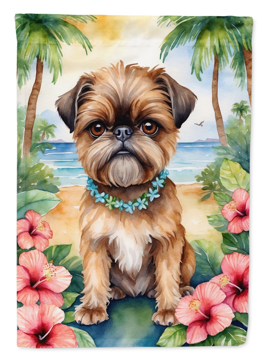 15.5 x 11.25 in. Brussels Griffon Luau Garden Flag