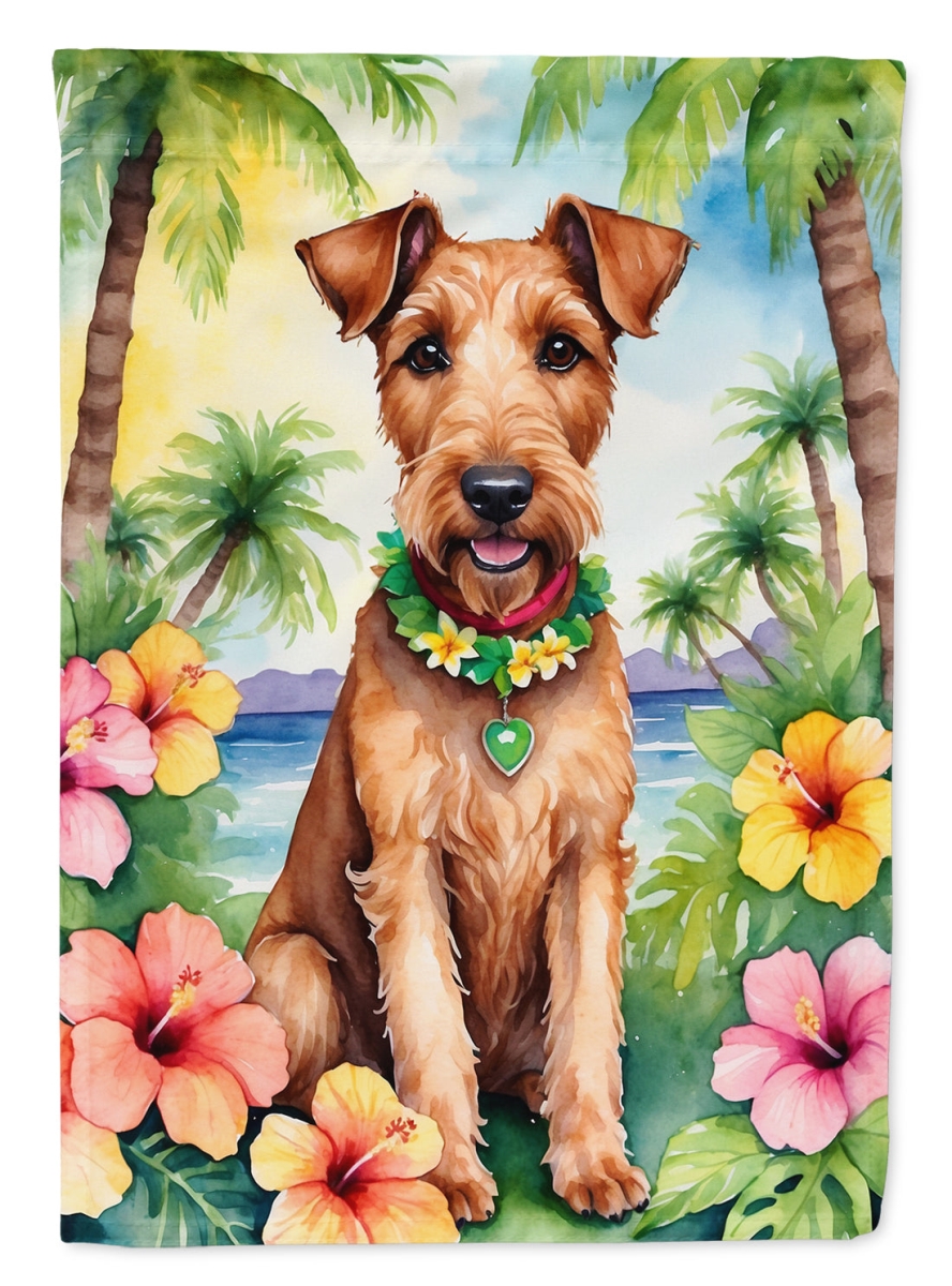 40 x 28 in. Irish Terrier Luau House Flag
