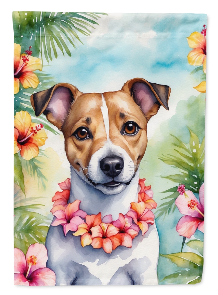 40 x 28 in. Jack Russell Terrier Luau House Flag