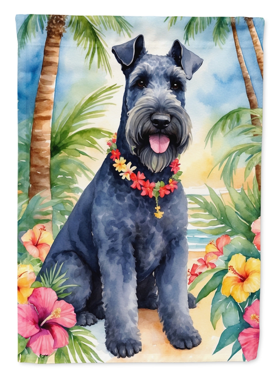 40 x 28 in. Kerry Blue Terrier Luau House Flag