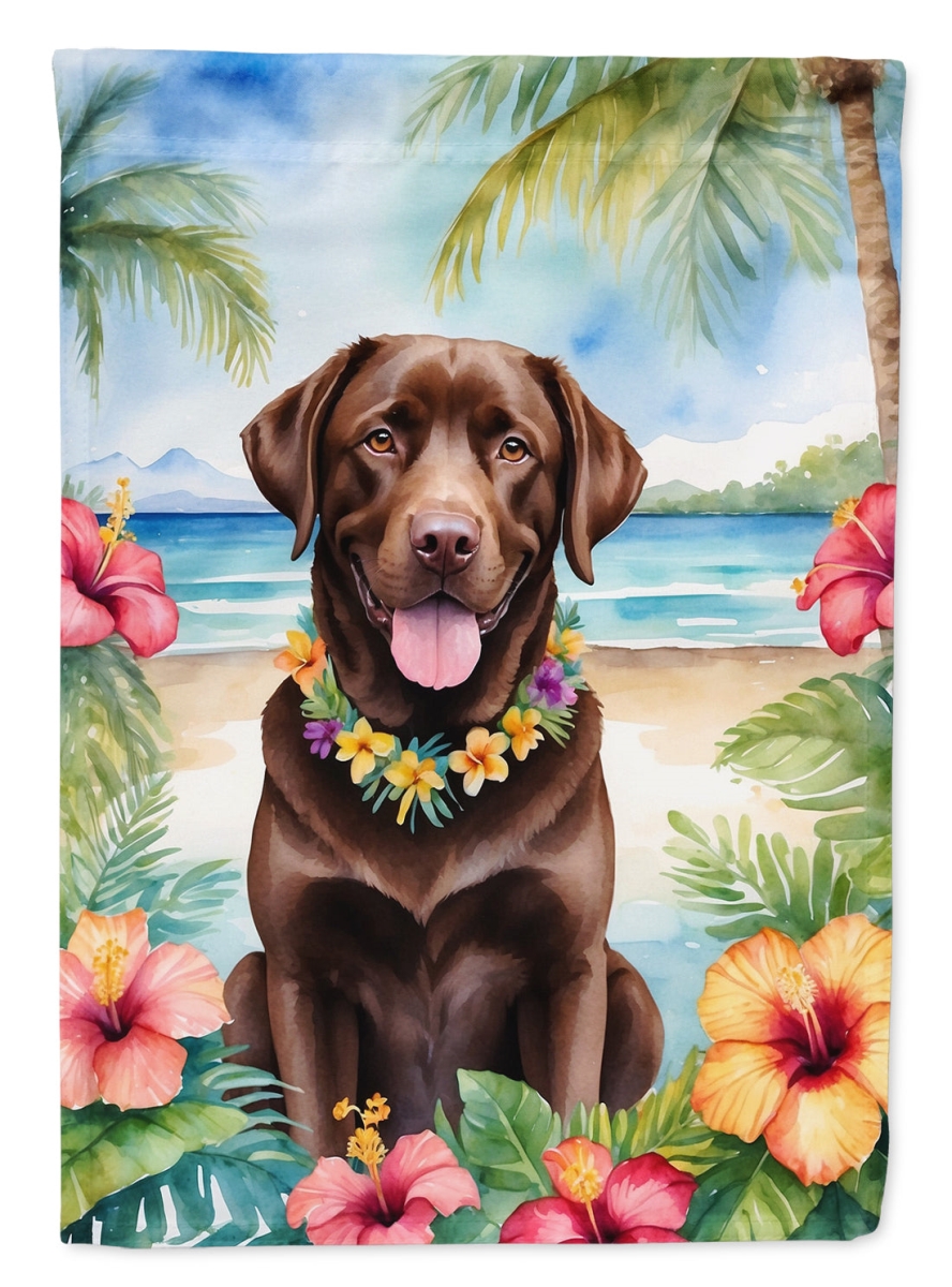 40 x 28 in. Chocolate Labrador Retriever Luau House Flag