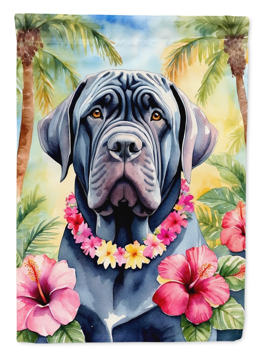 DAC6477CHF 40 x 28 in. Neapolitan Mastiff Luau House Flag