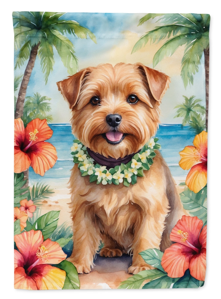 40 x 28 in. Norfolk Terrier Luau House Flag