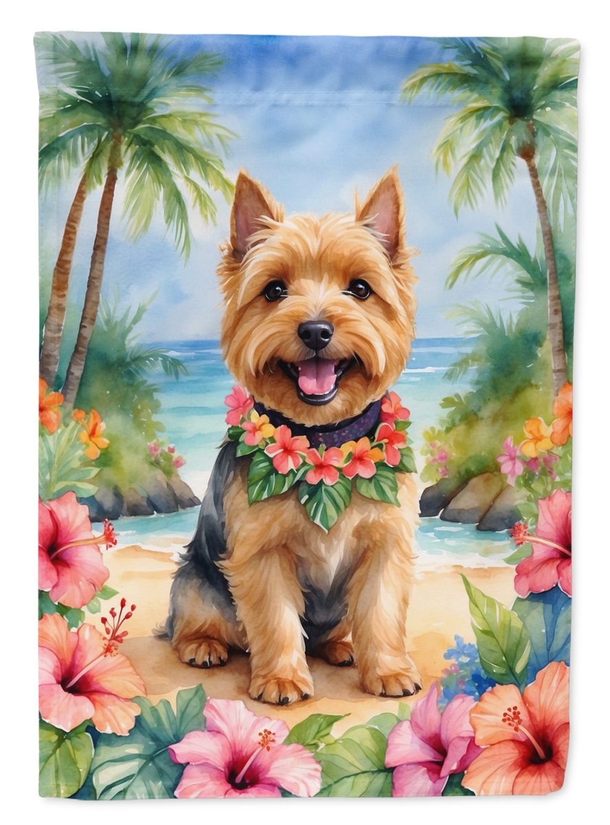 40 x 28 in. Norwich Terrier Luau House Flag