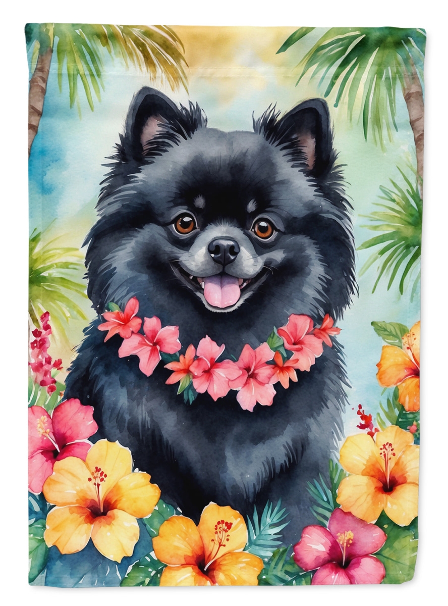 40 x 28 in. Pomeranian Luau House Flag