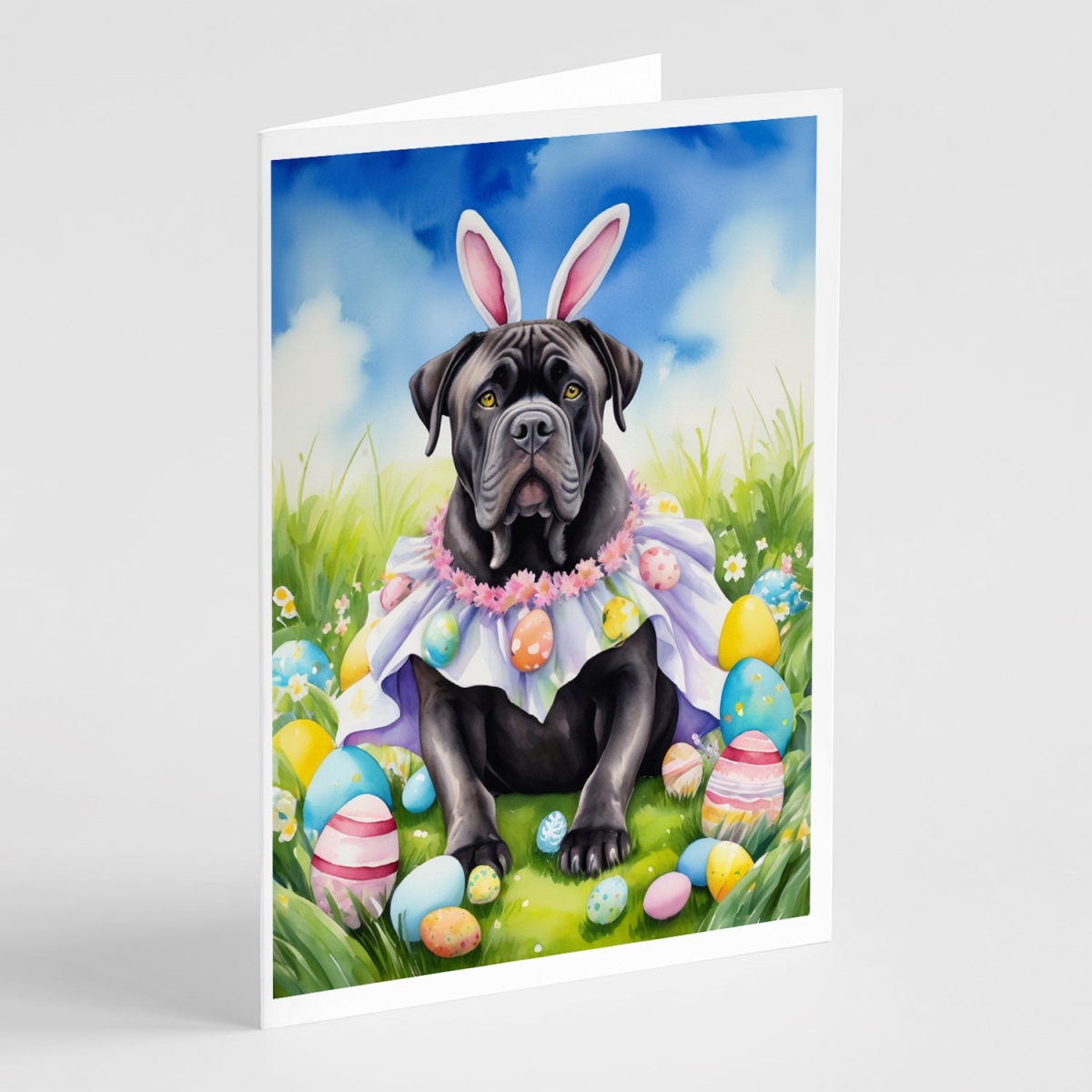 5 x 7 in. Cane Corso Easter Egg Hunt Greeting Cards - Pack of 8