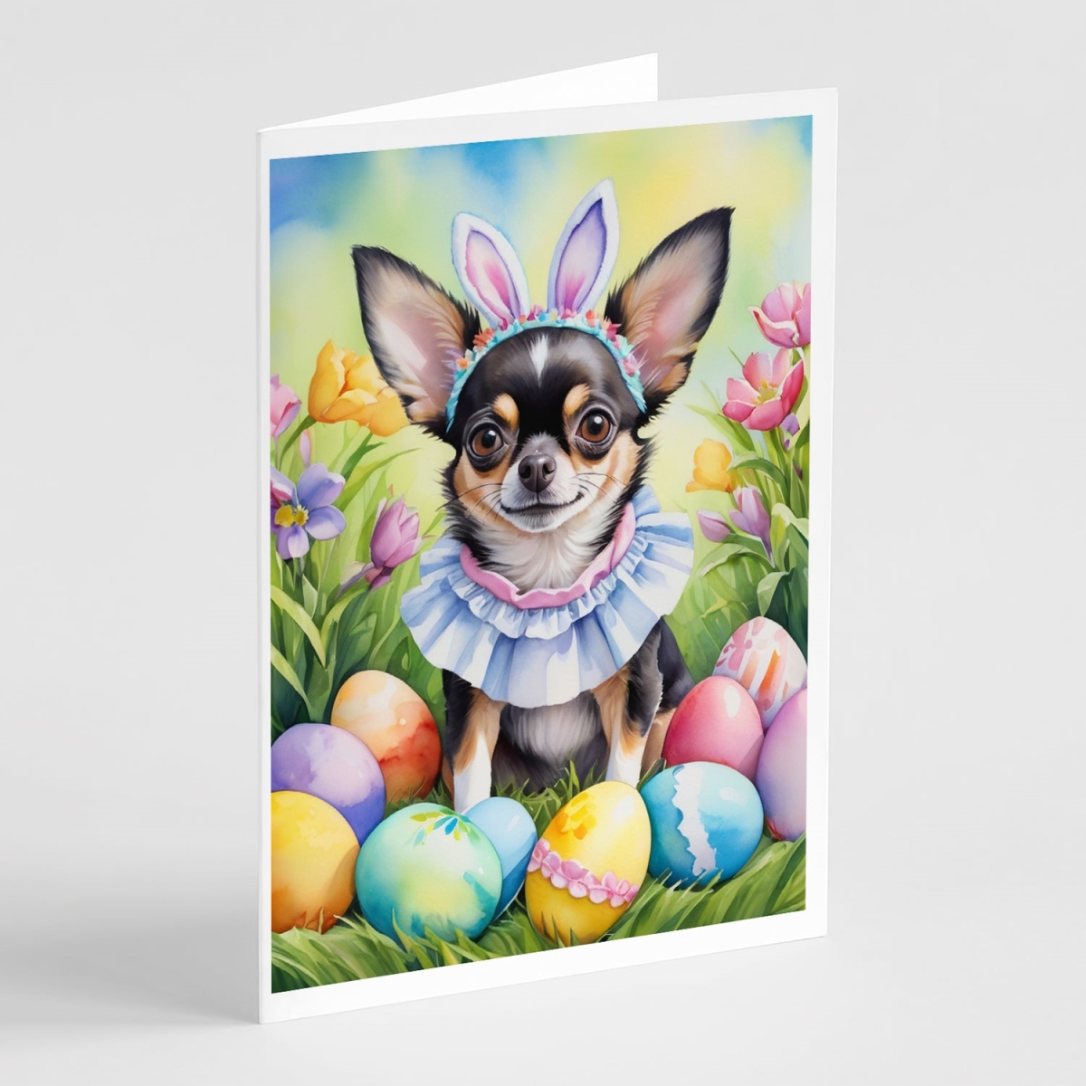 5 x 7 in. Chihuahua Easter Egg Hunt Greeting Cards - Pack of 8
