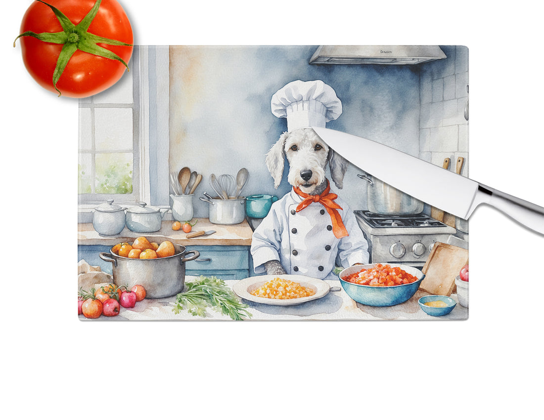15 x 12 in. Bedlington Terrier The Chef Glass Cutting Board