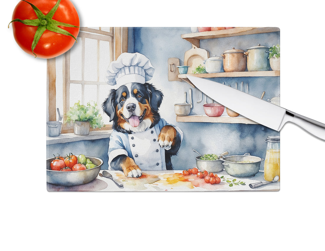 DAC6206LCB 15 x 12 in. Bernese Mountain Dog The Chef Glass Cutting Board