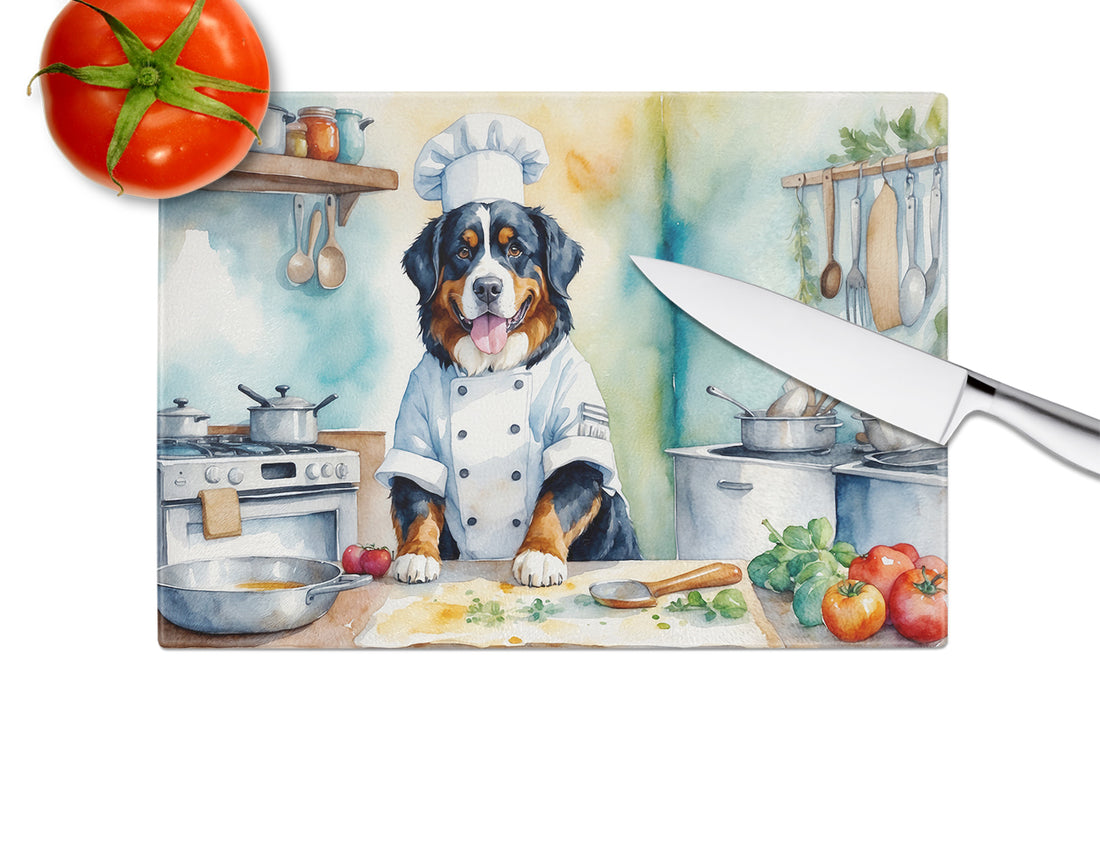 DAC6207LCB 15 x 12 in. Bernese Mountain Dog The Chef Glass Cutting Board