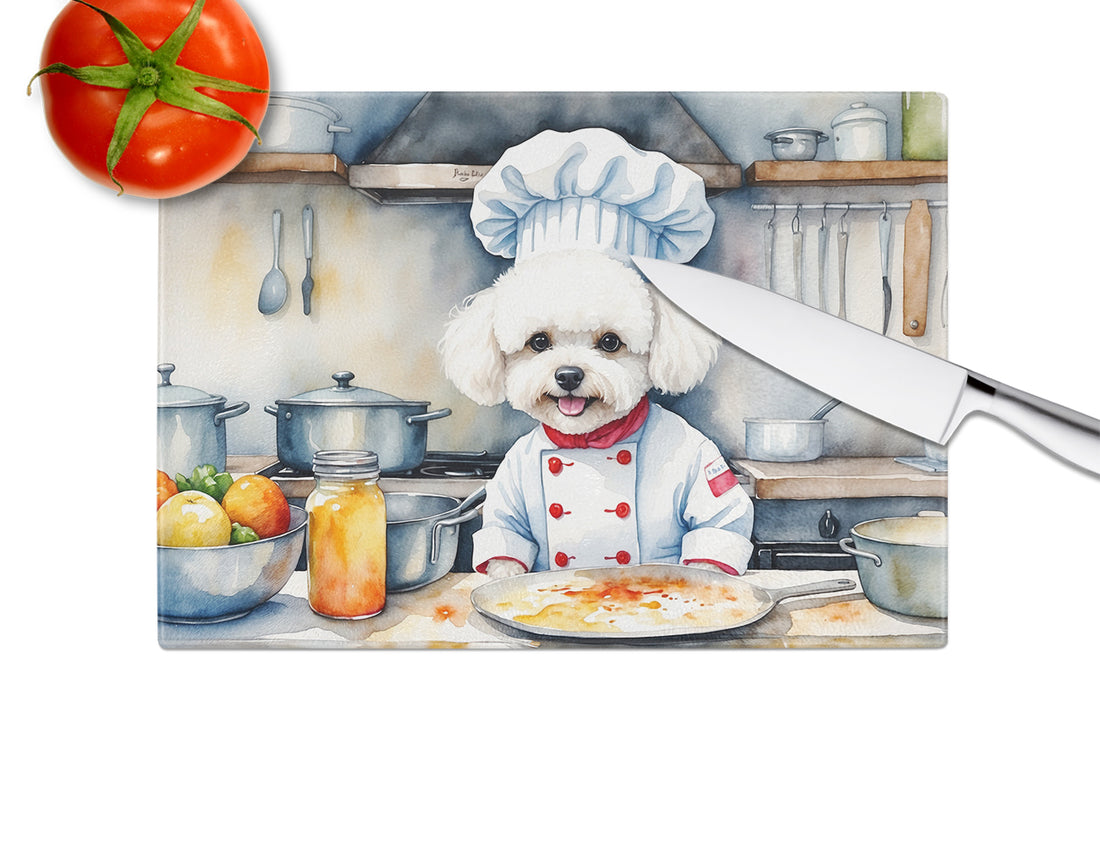 DAC6208LCB 15 x 12 in. Bichon Frise The Chef Glass Cutting Board