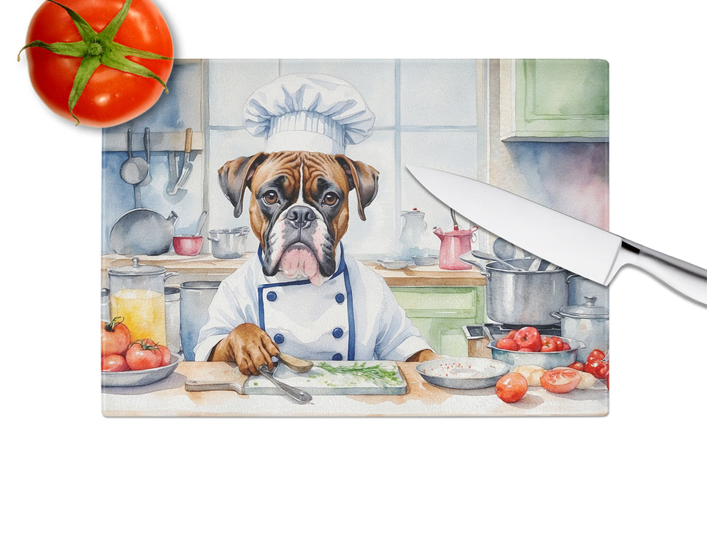 15 x 12 in. Boxer The Chef Glass Cutting Board