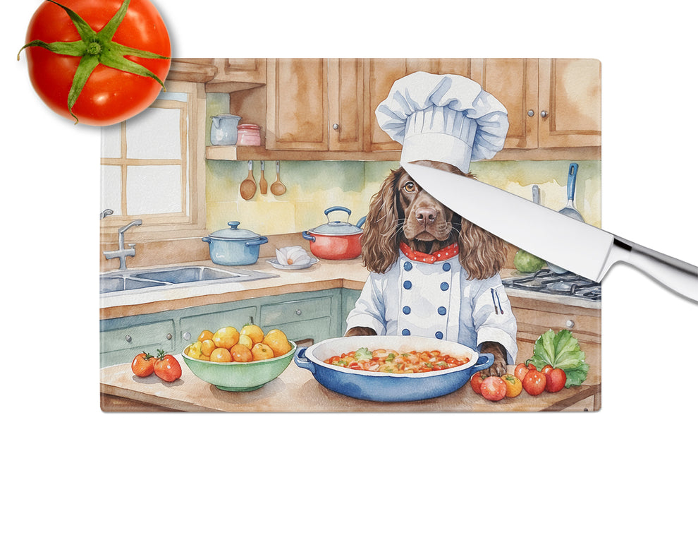 DAC6220LCB 15 x 12 in. Boykin Spaniel The Chef Glass Cutting Board