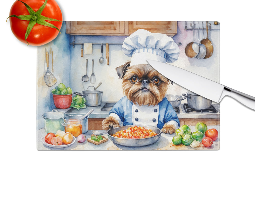 15 x 12 in. Brussels Griffon The Chef Glass Cutting Board
