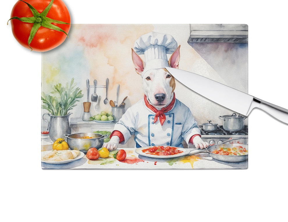 DAC6223LCB 15 x 12 in. Bull Terrier The Chef Glass Cutting Board