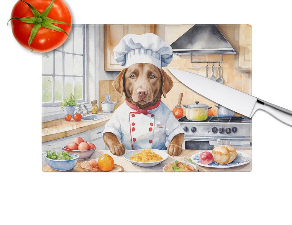 DAC6229LCB 15 x 12 in. Chesapeake Bay Retriever The Chef Glass Cutting Board