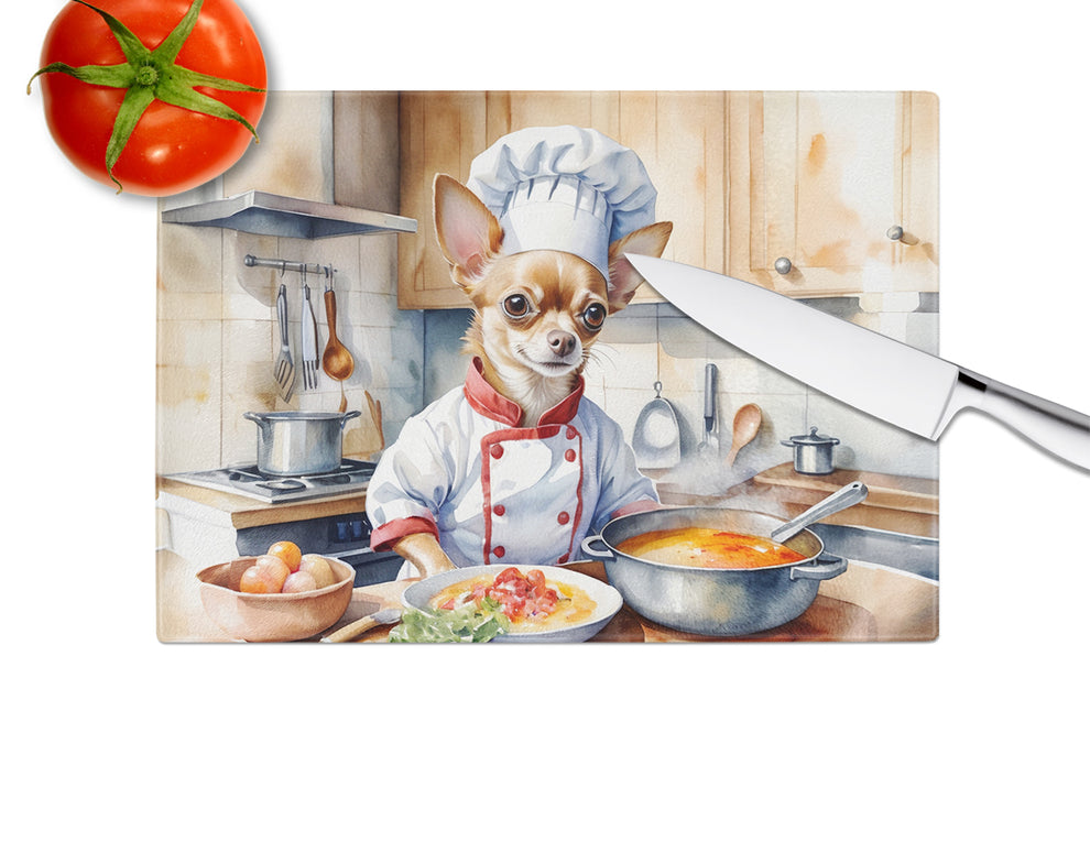 DAC6230LCB 15 x 12 in. Chihuahua The Chef Glass Cutting Board