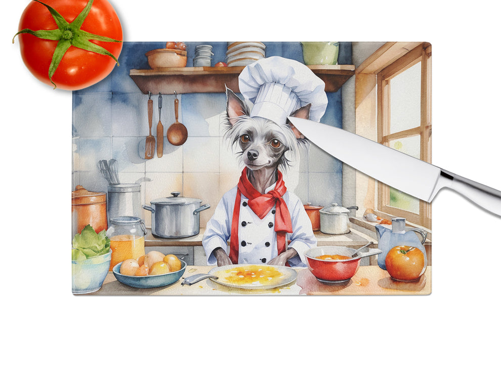 DAC6231LCB 15 x 12 in. Chinese Crested The Chef Glass Cutting Board