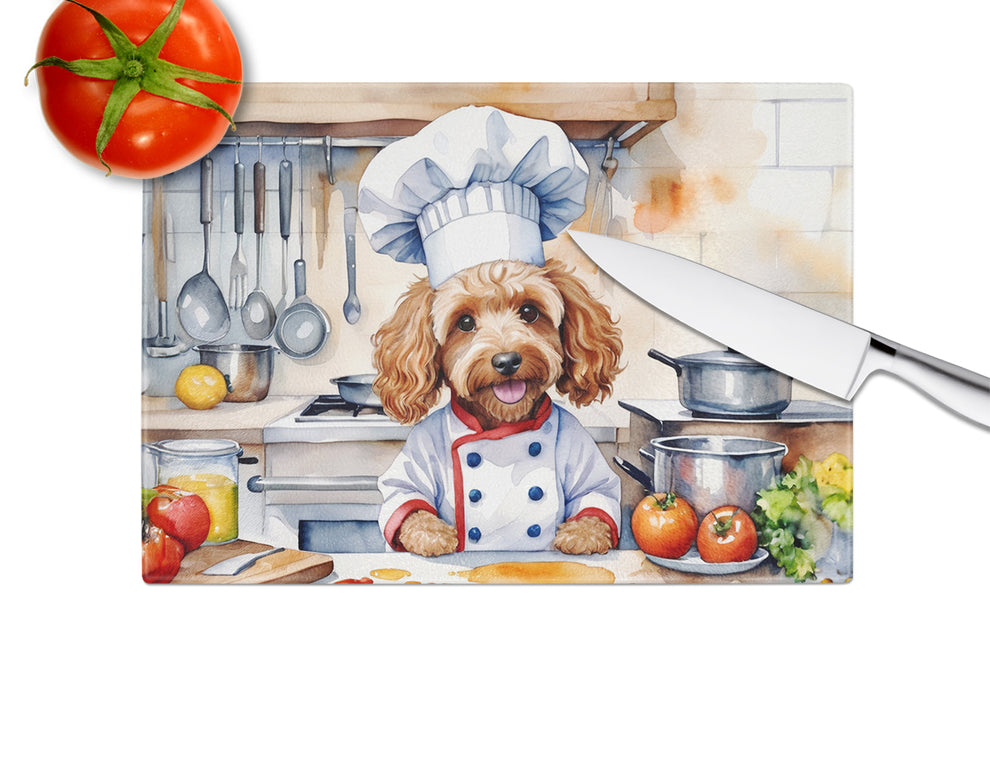 DAC6233LCB 15 x 12 in. Cockapoo The Chef Glass Cutting Board