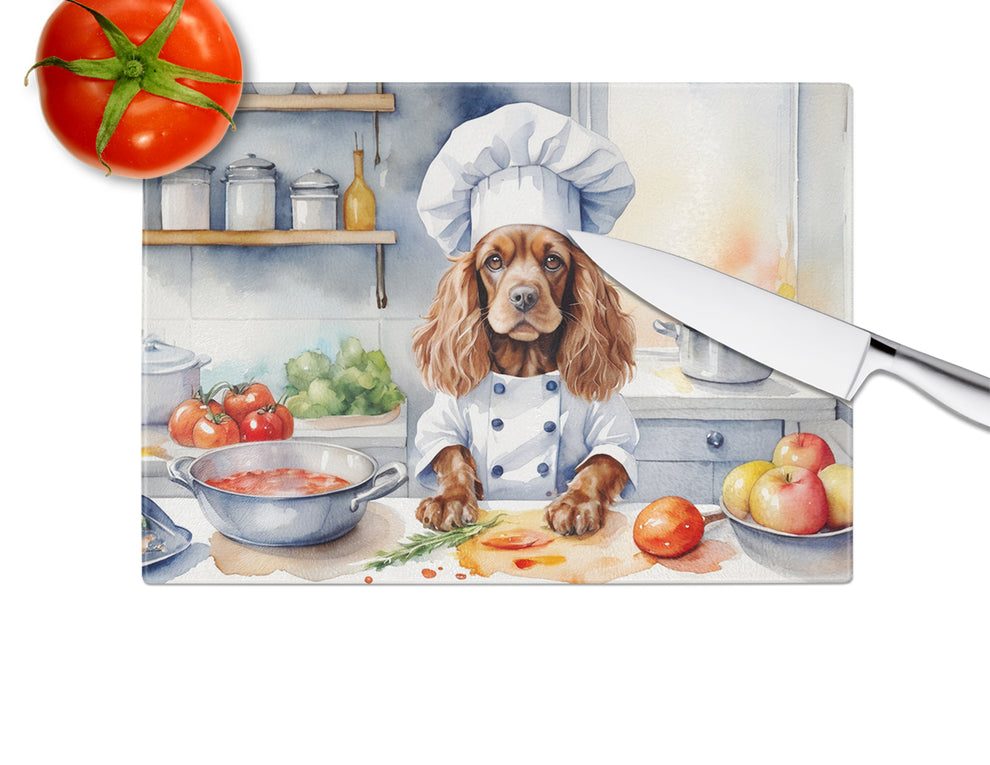 15 x 12 in. Cocker Spaniel The Chef Glass Cutting Board