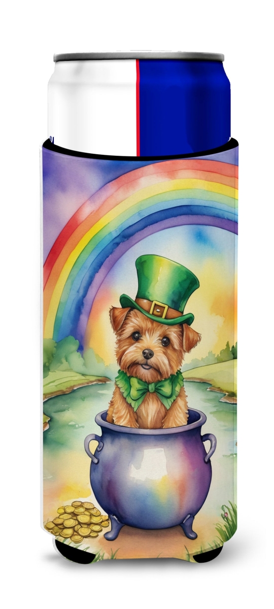 12 oz Norfolk Terrier St Patricks Day Hugger for Ultra Slim Cans