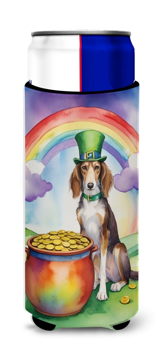 12 oz Saluki St Patricks Day Hugger for Ultra Slim Cans