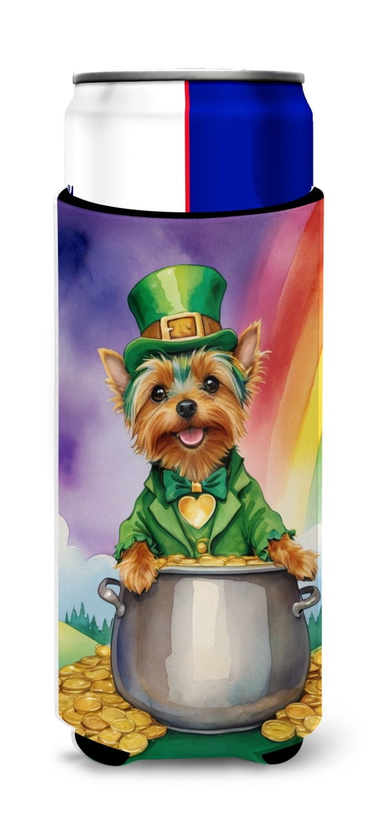 12 oz Silky Terrier St Patricks Day Hugger for Ultra Slim Cans