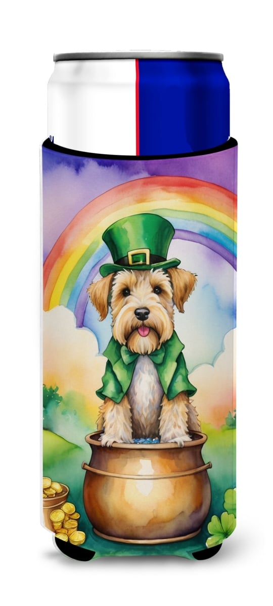Picture of Carolines Treasures DAC5616MUK 12 oz Wheaten Terrier St Patricks Day Hugger for Ultra Slim Cans