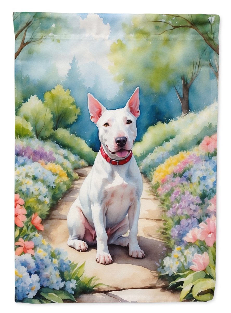DAC6586CHF 40 x 28 in. Bull Terrier Spring Path House Flag