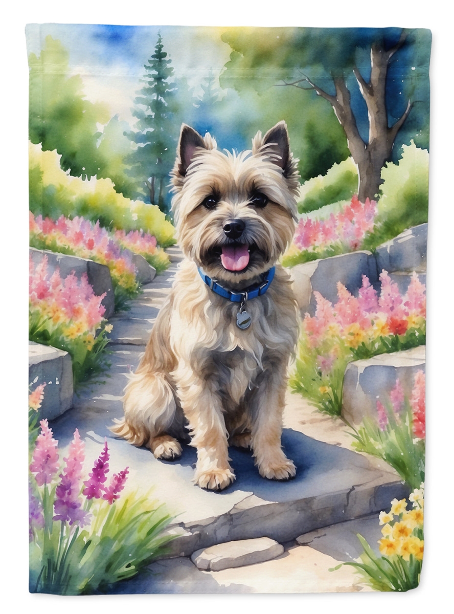 40 x 28 in. Cairn Terrier Spring Path House Flag