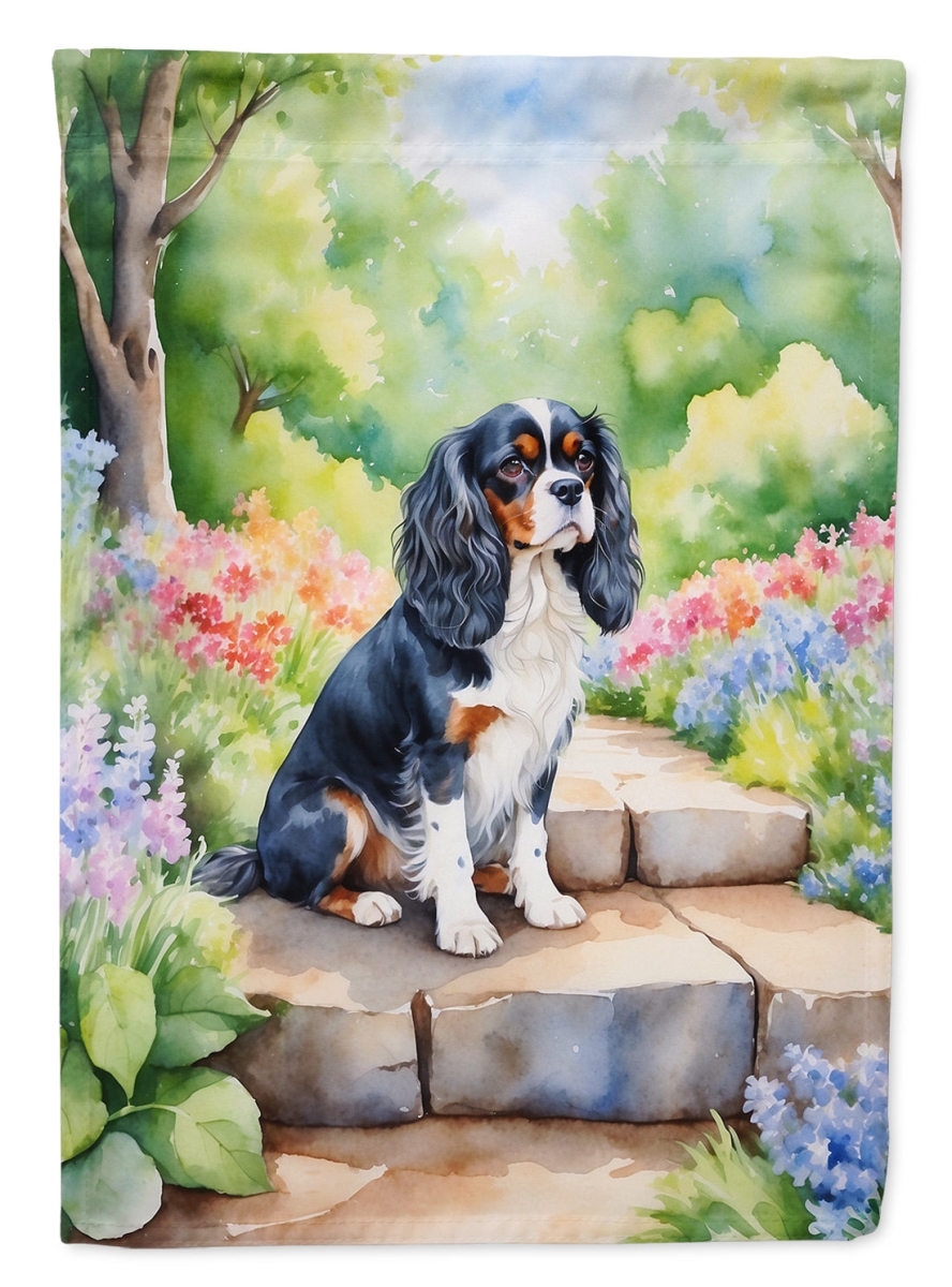 DAC6594CHF 40 x 28 in. Cavalier Spaniel Spring Path House Flag