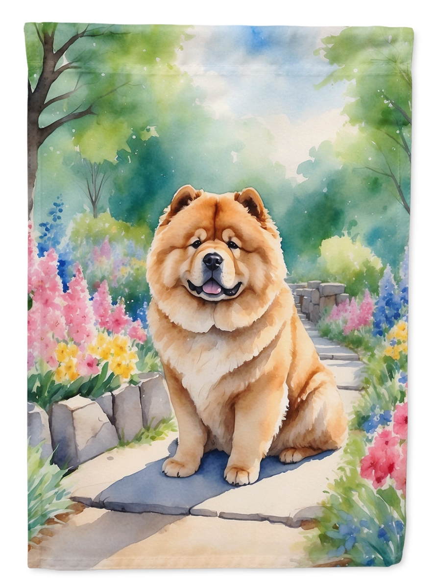 DAC6599CHF 40 x 28 in. Chow Chow Spring Path House Flag