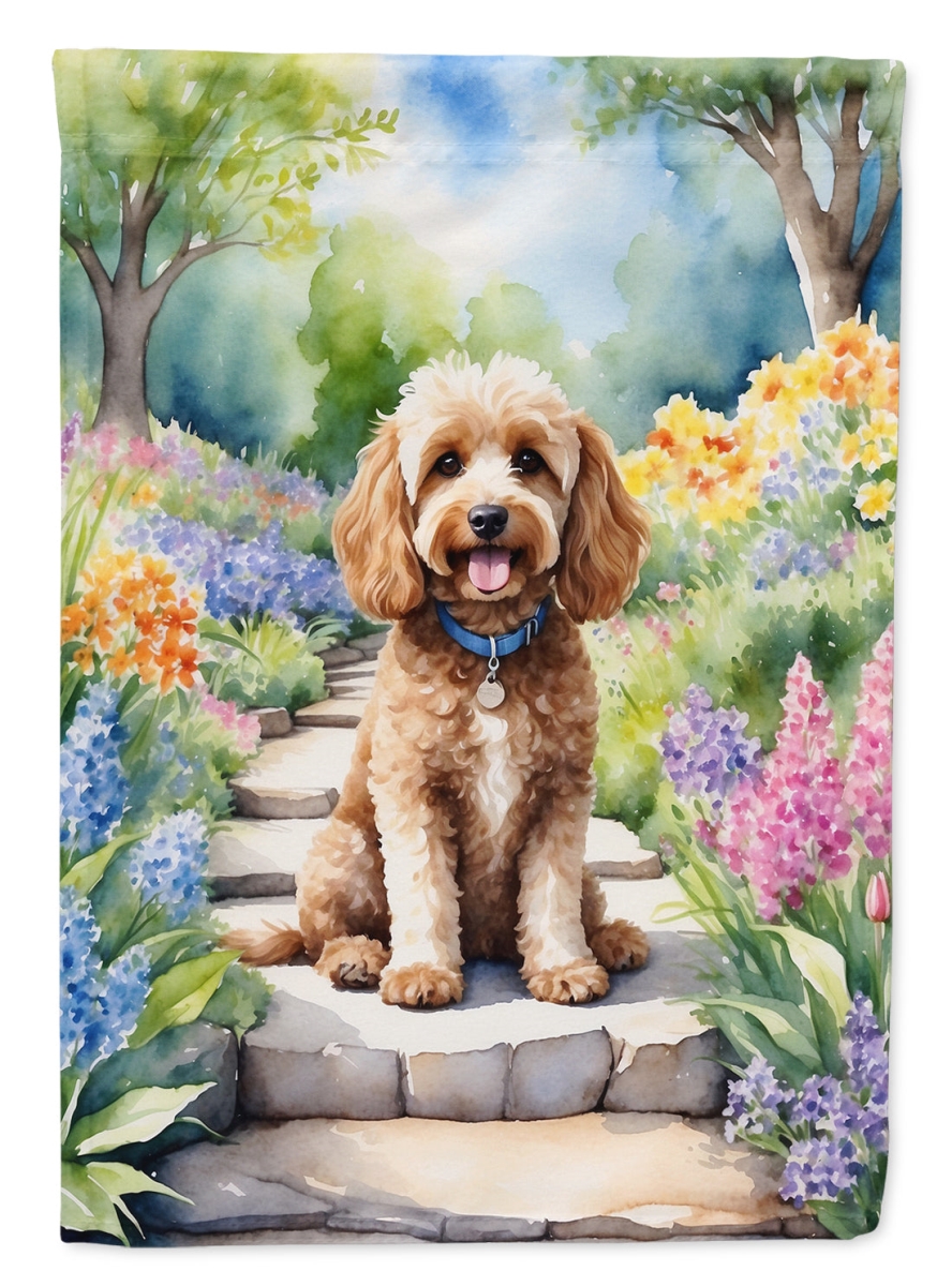 DAC6602CHF 40 x 28 in. Cockapoo Spring Path House Flag