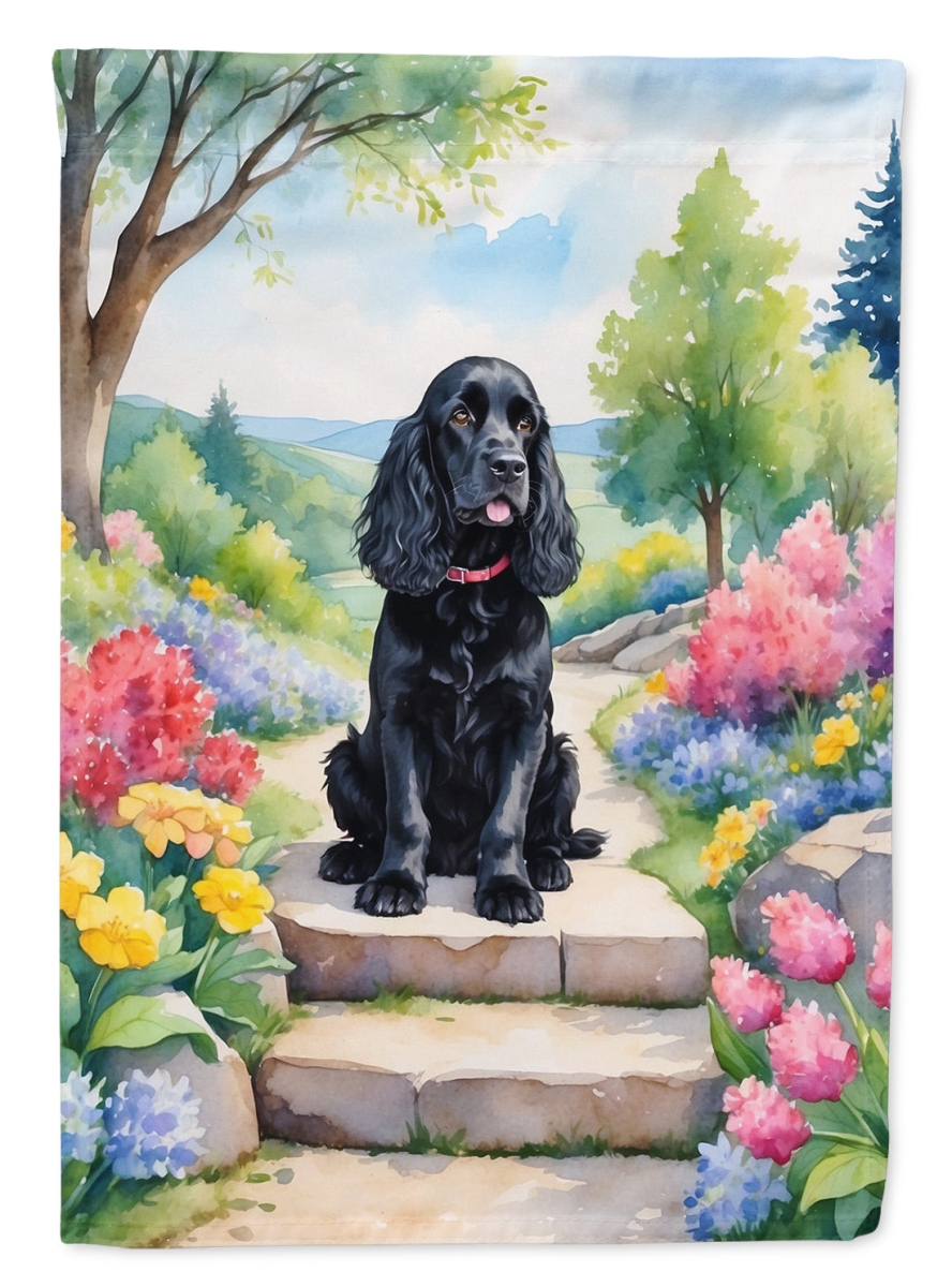 DAC6606CHF 40 x 28 in. Cocker Spaniel Spring Path House Flag