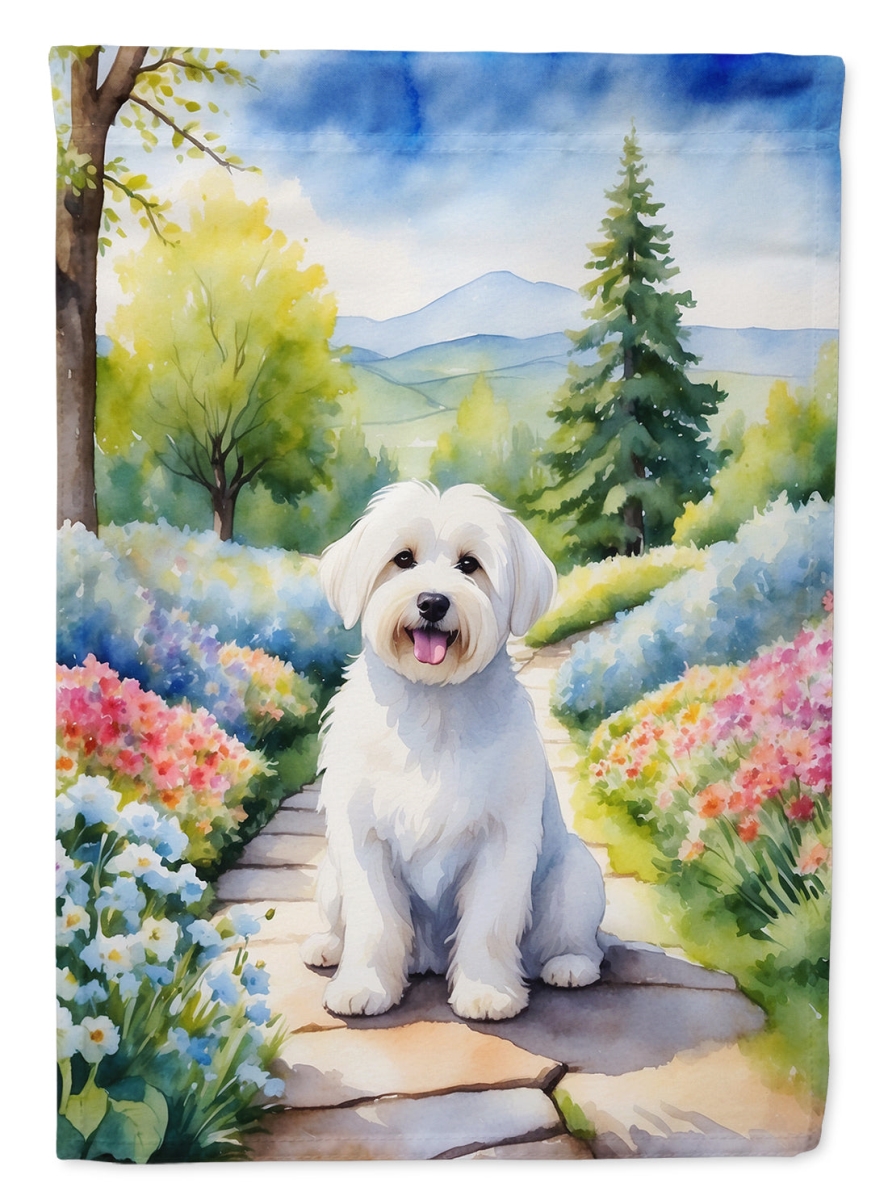 40 x 28 in. Coton de Tulear Spring Path House Flag