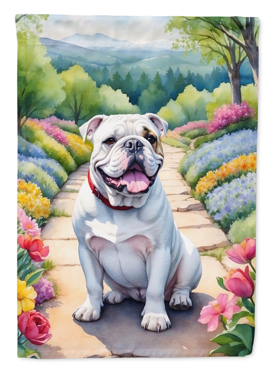 40 x 28 in. English Bulldog Spring Path House Flag