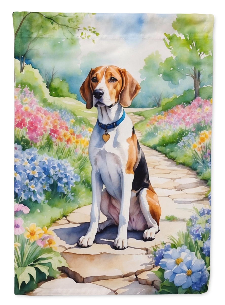 40 x 28 in. English Foxhound Spring Path House Flag
