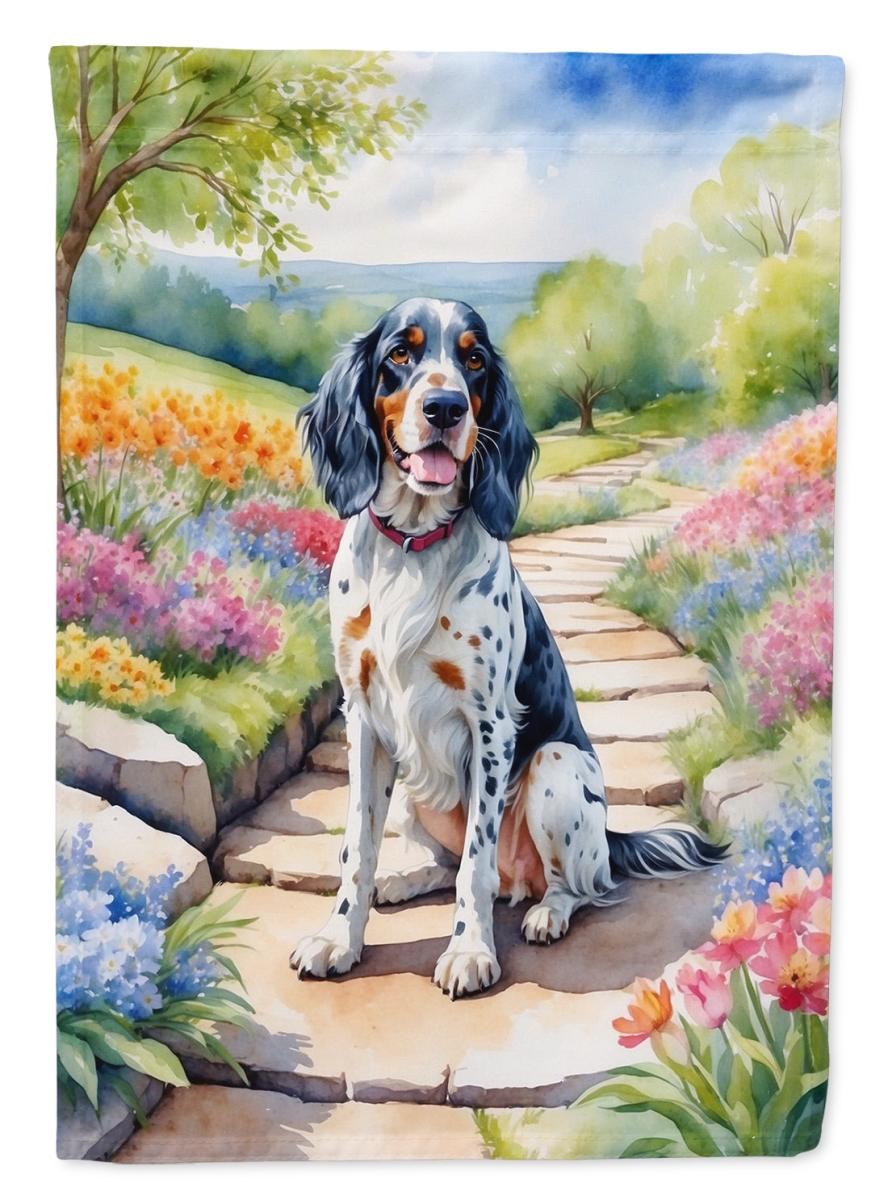 40 x 28 in. English Setter Spring Path House Flag
