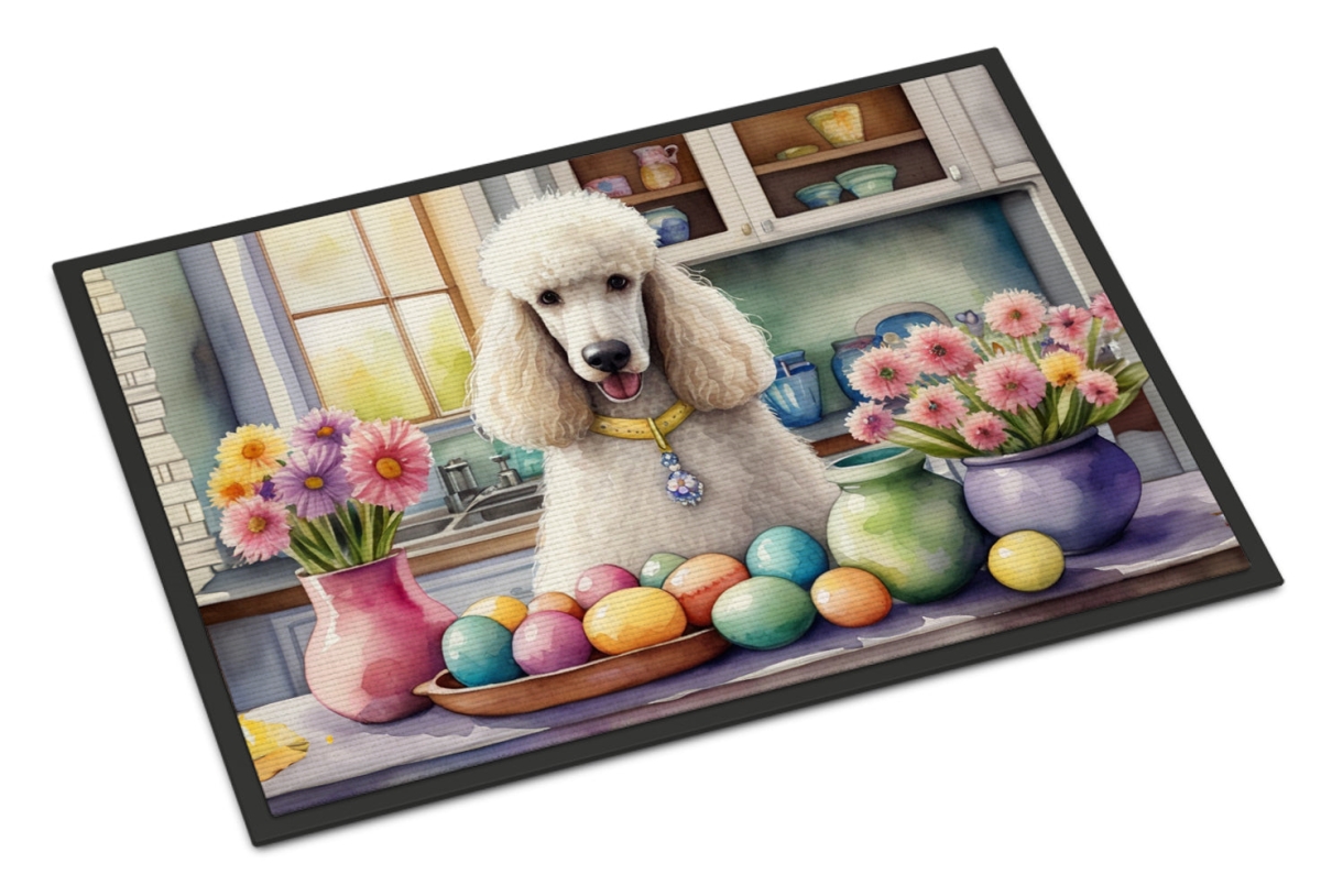 DAC6877JMAT 24 x 36 in. Decorating Easter White Poodle Doormat