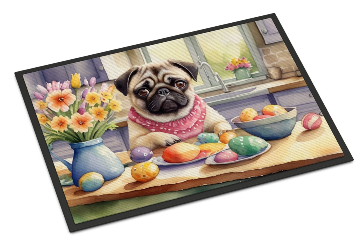 DAC6882JMAT 24 x 36 in. Decorating Easter Pug Doormat