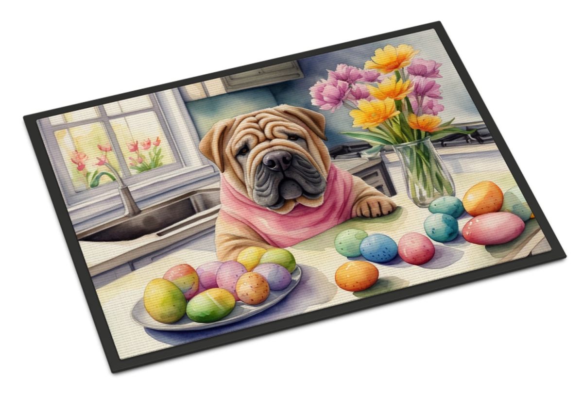 DAC6898JMAT 24 x 36 in. Decorating Easter Shar Pei Doormat