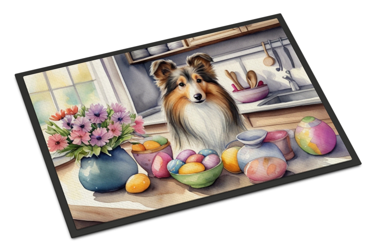24 x 36 in. Decorating Easter Sheltie Doormat