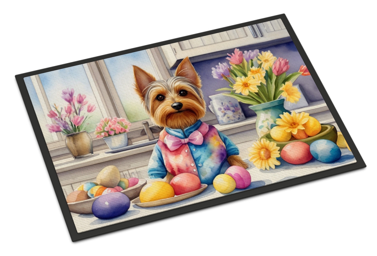 DAC6905JMAT 24 x 36 in. Decorating Easter Silky Terrier Doormat
