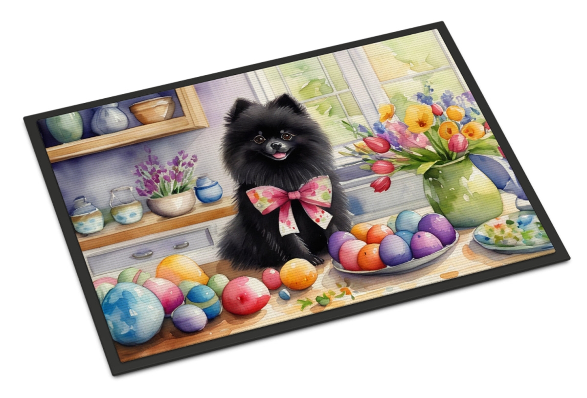 18 x 27 in. Decorating Easter Pomeranian Doormat