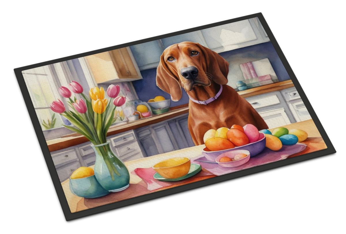 DAC6885MAT 18 x 27 in. Decorating Easter Redbone Coonhound Doormat