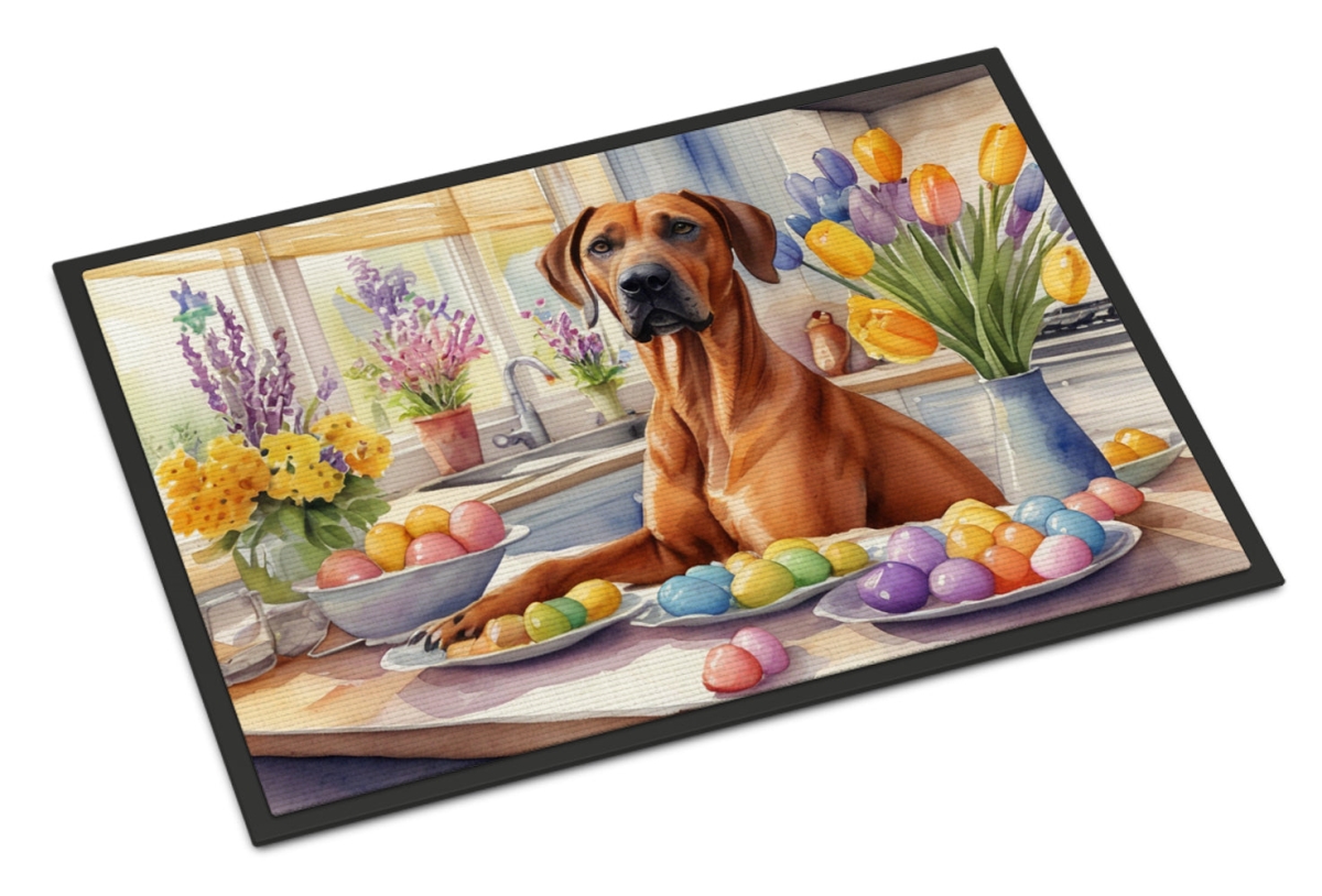 DAC6886MAT 18 x 27 in. Decorating Easter Rhodesian Ridgeback Doormat