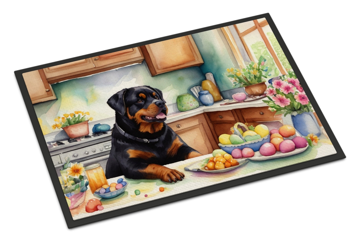 DAC6887MAT 18 x 27 in. Decorating Easter Rottweiler Doormat