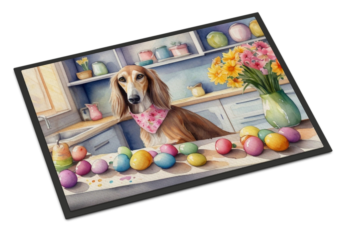 18 x 27 in. Decorating Easter Saluki Doormat