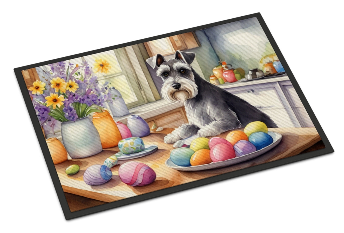 DAC6892MAT 18 x 27 in. Decorating Easter Schnauzer Doormat